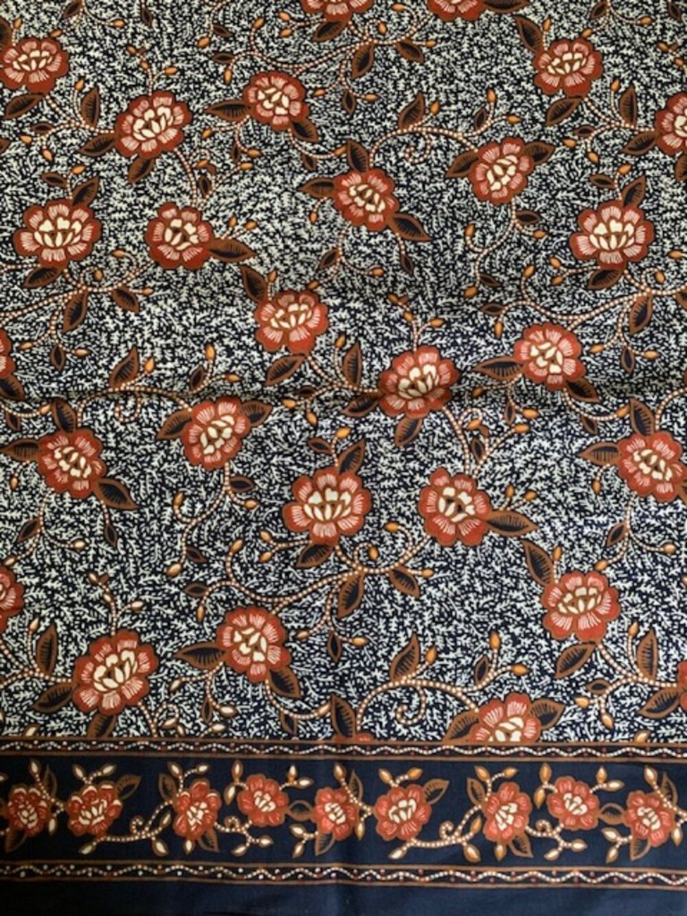 Vintage Classic Batik textile fabric 1960-1980's 84" x 69"